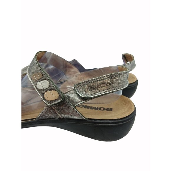 Romiko Metallic Sandals Adjustable Straps Comfort Footbed USA 11 Eur 42 Ibiza 55 - Picture 10 of 16